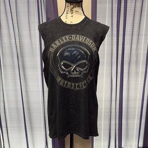 Harley-Davidson Black and Blue Skull Tee